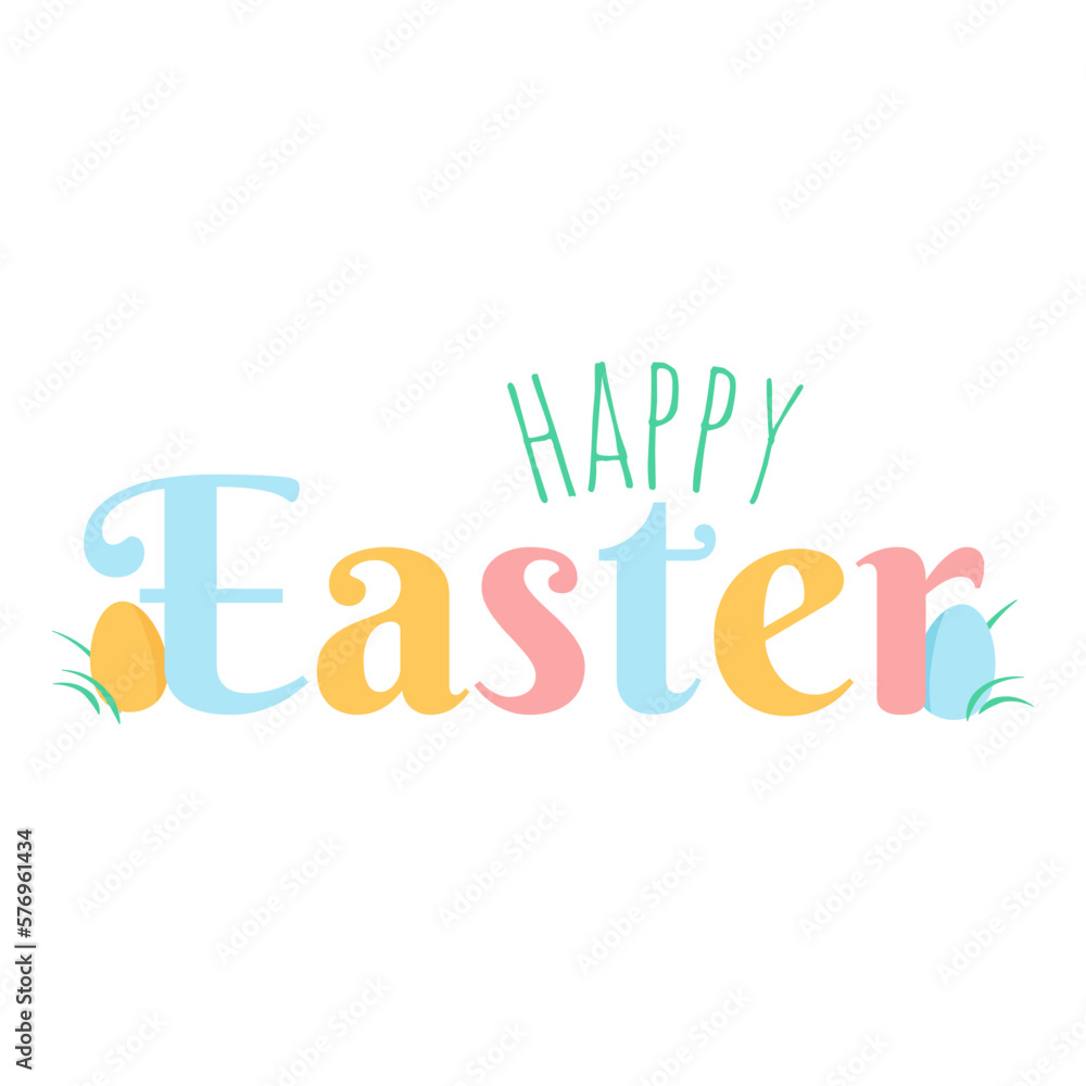 Lettering Happy Easter with eggs Lettering Happy Easter with eggs
