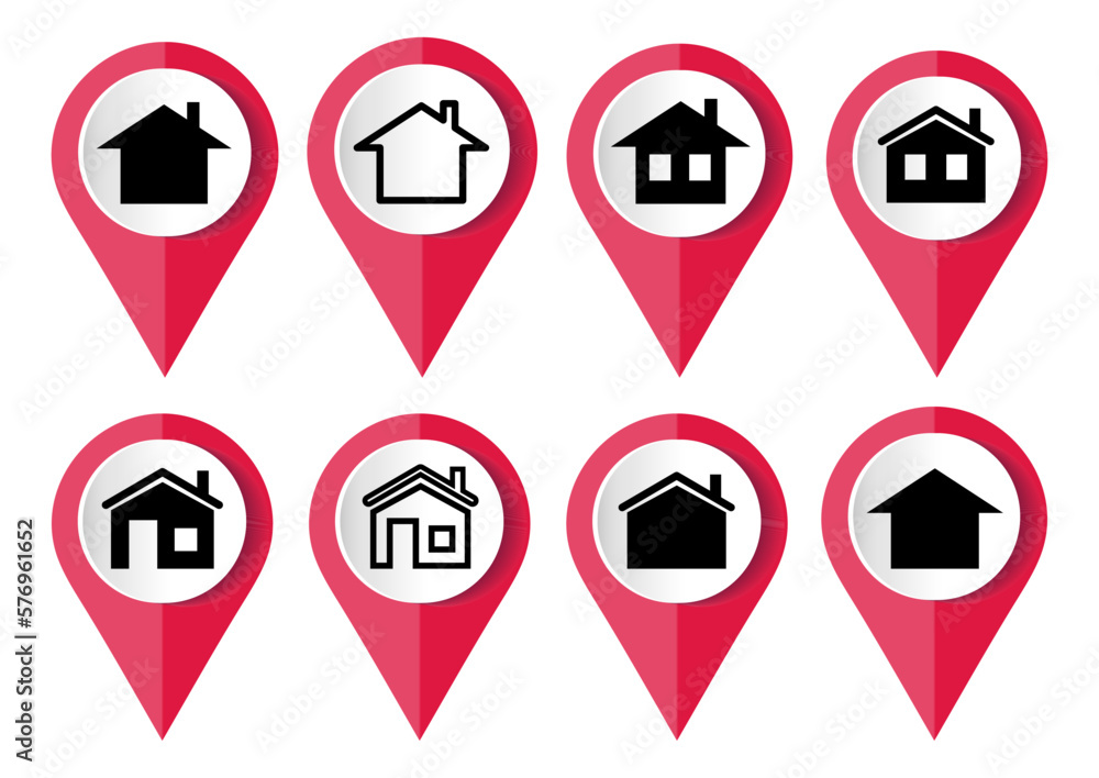 House, home concept vector icon set, flat design real estate pointers, infographic template House, home concept vector icon set, flat design real estate pointers, infographic template