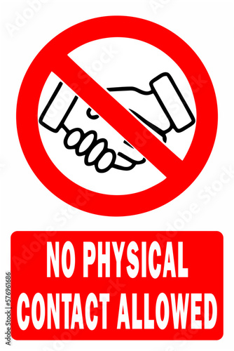 no physical contact allowed sign