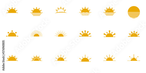 SVG Sunset Icons Set