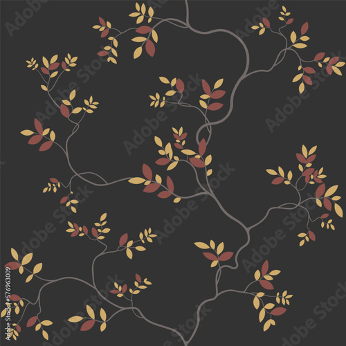 seamless pattern of branches and leaves