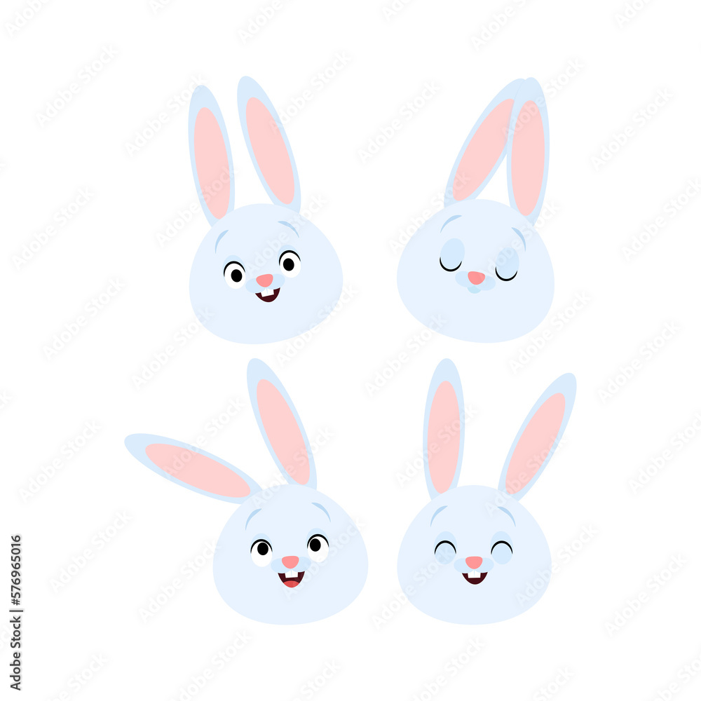 Set of blue rabbit muzzles