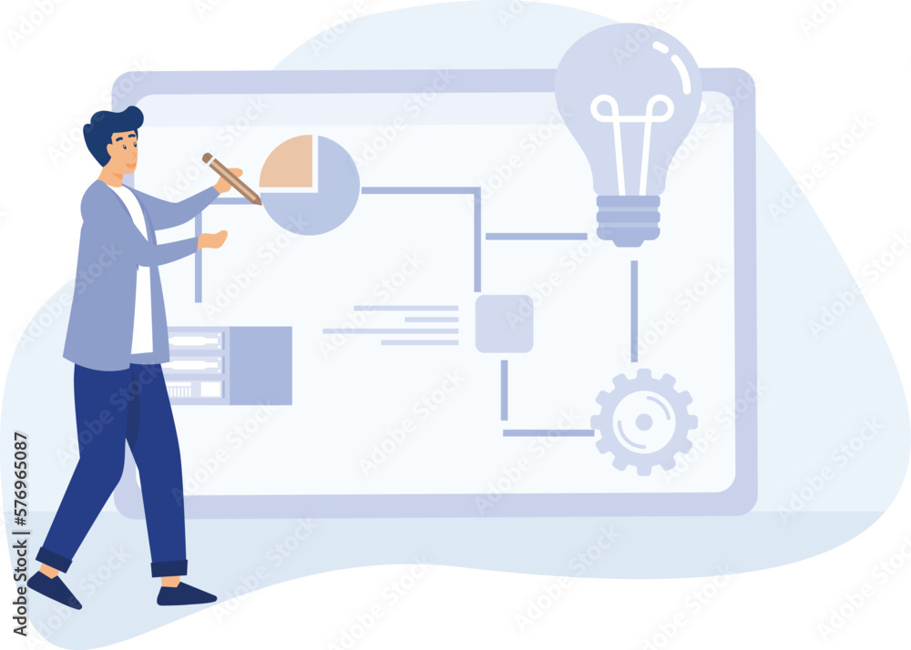 Problem solving skills abstract concept, decision making and motivation,business leadership, flat vector modern illustration Problem solving skills abstract concept, decision making and motivation,business leadership, flat vector modern illustration