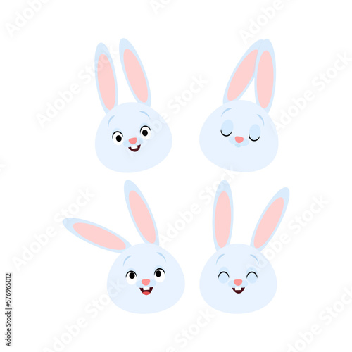 Set of blue rabbit muzzles