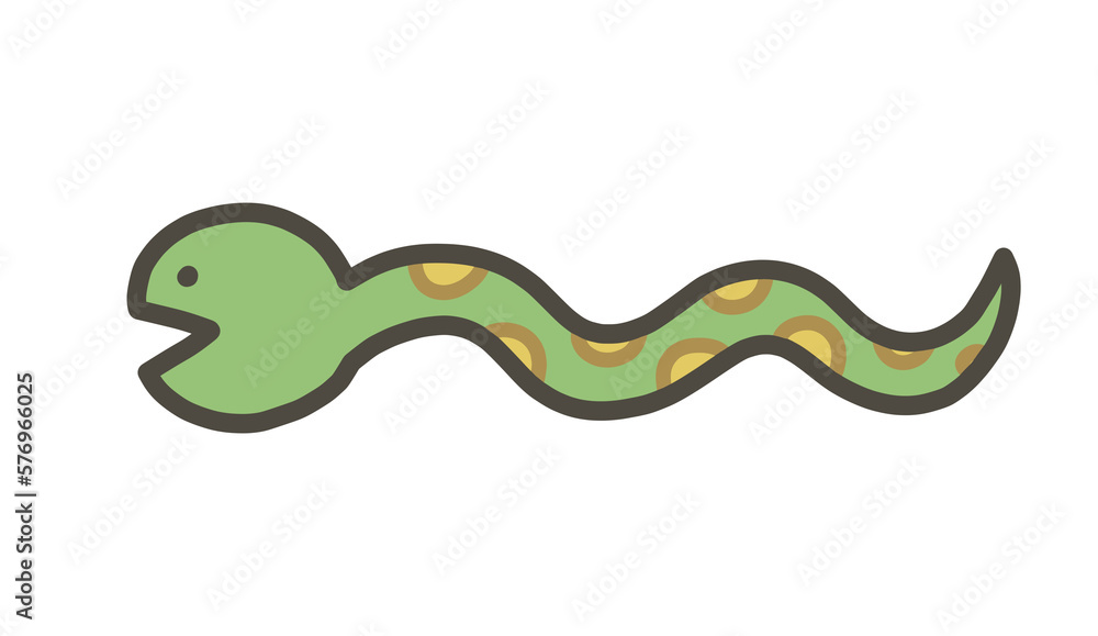 Naklejka premium へびの手書きイラスト カラー