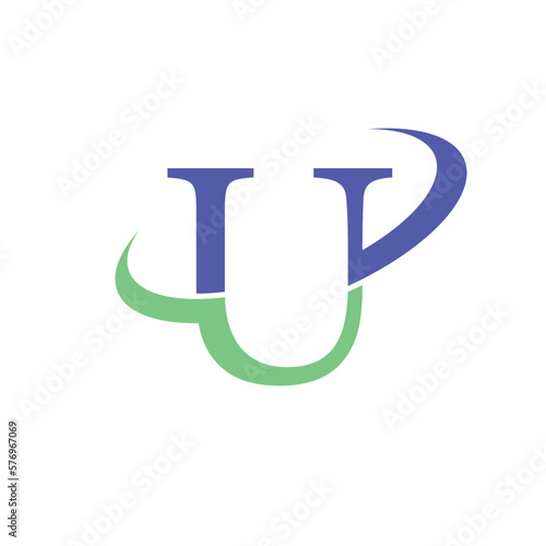 U alphabet initial swoosh logo