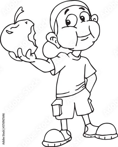 boy eating apple