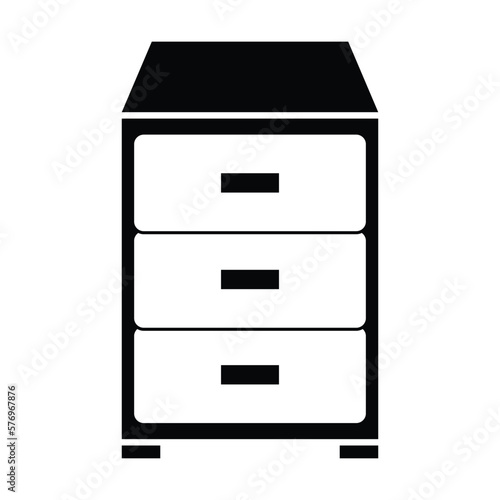 drawer icon, cabinet vector, file illustration