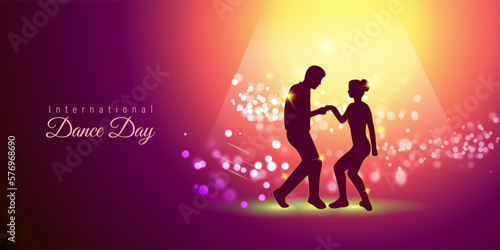 Vector illustration concept of International Dance Day greeting