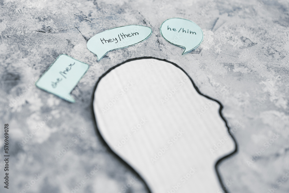 Foto de gender identity pronouns She Her He Him and They Them on ...