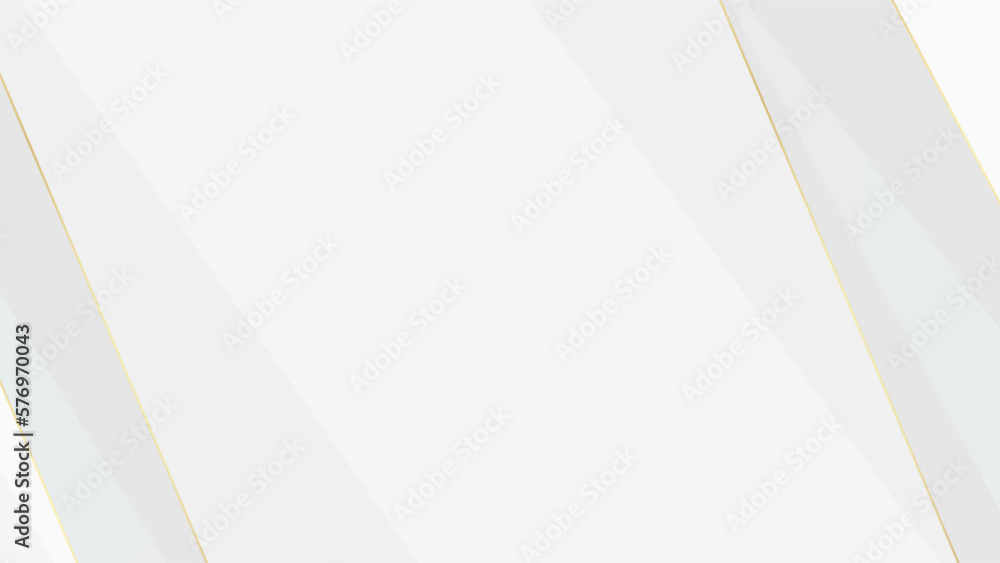 Abstract white and gray background with golden line. Vector illustration design.