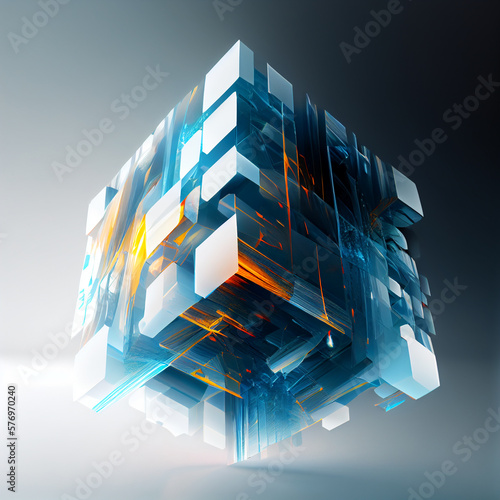 Abstract cube background. Colorful Cube background. Created by AI tool.