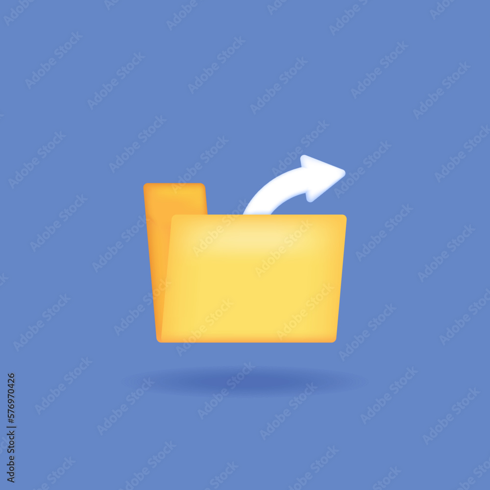 symbol or 3d icon of arrow and folder. share files and folders, send and transfer files. extract or moving files in the folder. technology. applications or software. 3d and realistic concept design. symbol or 3d icon of arrow and folder. share files and folders, send and transfer files. extract or moving files in the folder. technology. applications or software. 3d and realistic concept design.