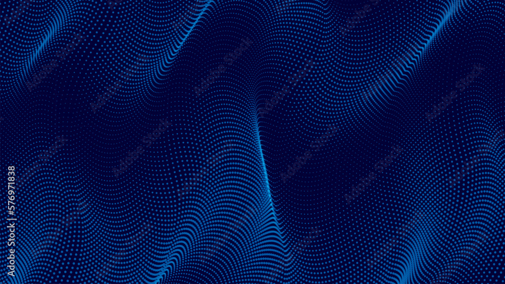 blue abstract halftone background, abstract Background Blue waves on a dark background with dots, wallpaper, digital tech wave pattern blue abstract halftone background, abstract Background Blue waves on a dark background with dots, wallpaper, digital tech wave pattern