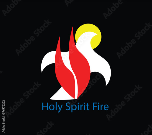 Holy spirit Fire Art Icon, art vector design
