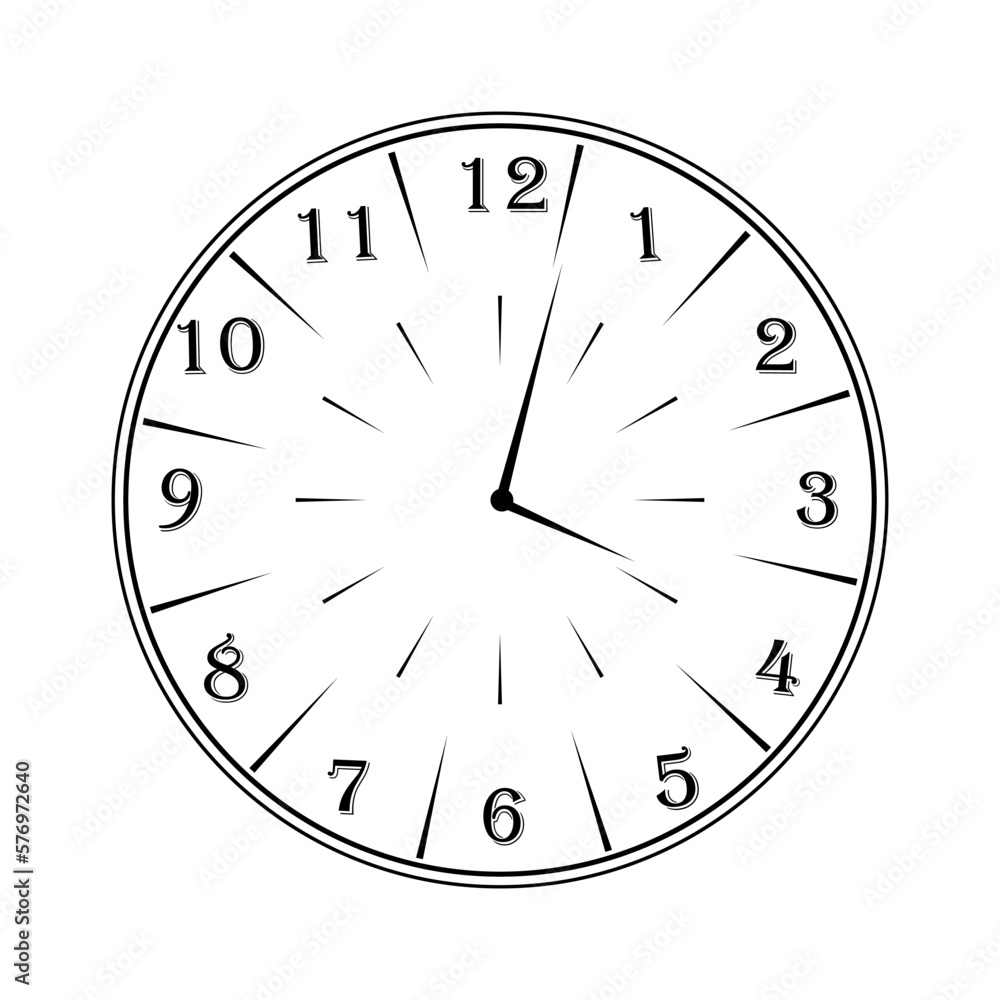 A round clock with a dial and hands. Transparent background A round clock with a dial and hands. Transparent background