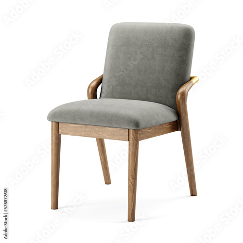 3d render chair model with different angle isolated on white background