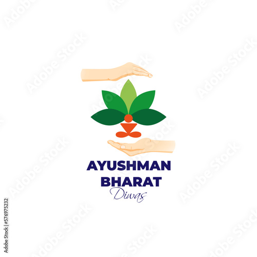 Vector illustration for Ayushman Bharat Diwas means blessed India day photo