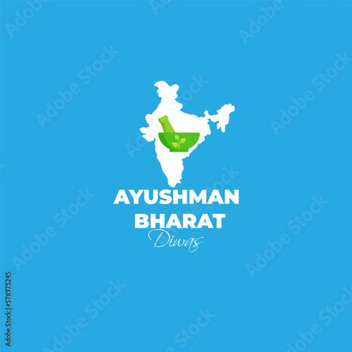 Vector illustration for Ayushman Bharat Diwas means blessed India day photo