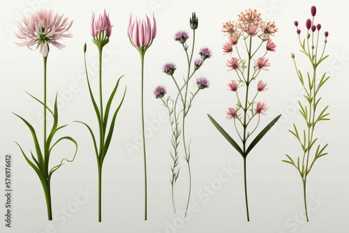 About Flower stems. Isolated on white background.