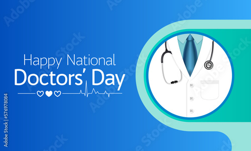 National Doctors' Day is a day celebrated to appreciate and recognize the contributions of physicians to individual lives and communities. Vector illustration.