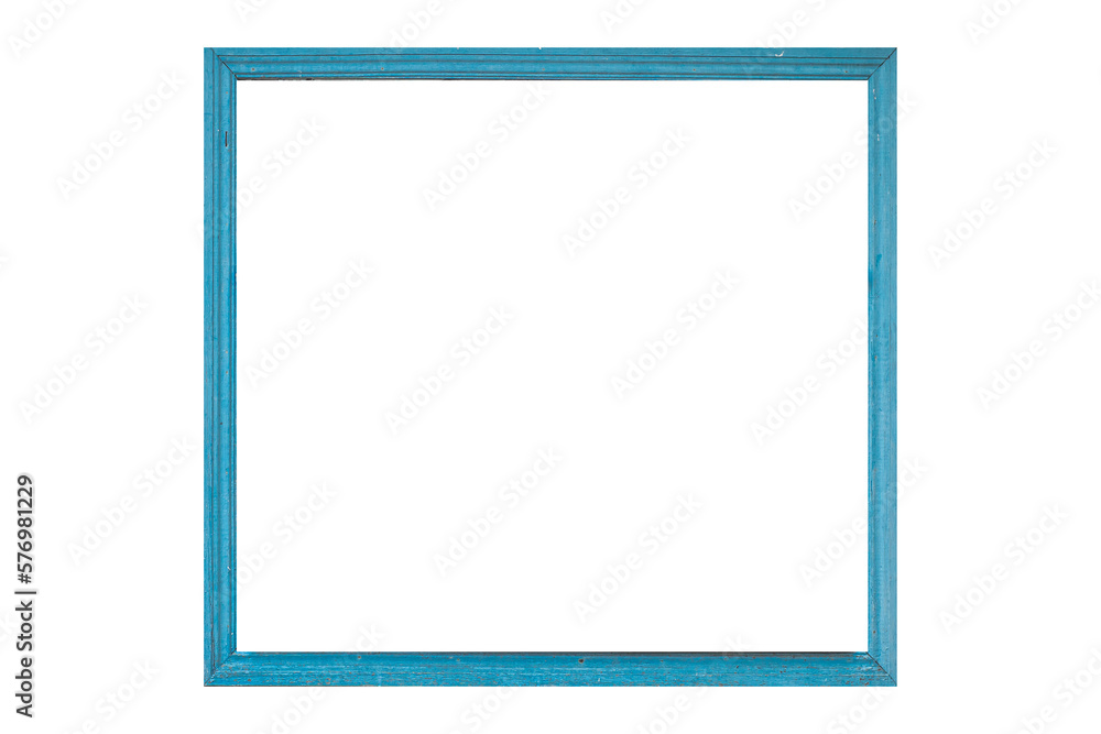 Blue wooden frame isolated on white background. Blue wooden frame isolated on white background.