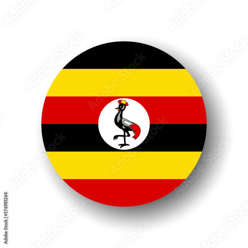 Uganda flag - flat vector circle icon or badge with dropped shadow. Free Download Uganda flag - flat vector circle icon or badge with dropped shadow. - GFXLoad
