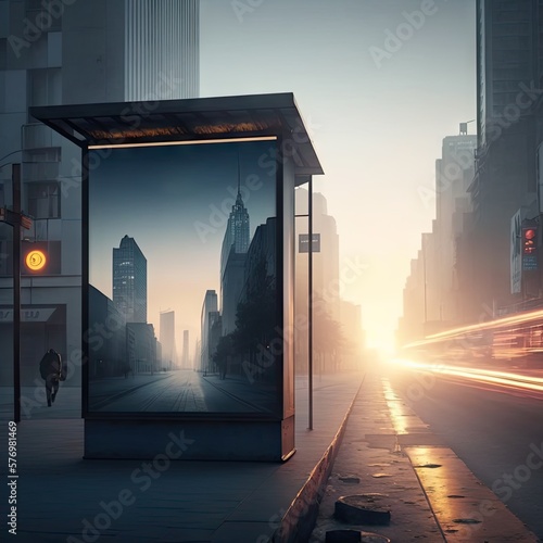 Billboard mockup on the street. Mockup advertising on the street. Billboard to advertise your products.