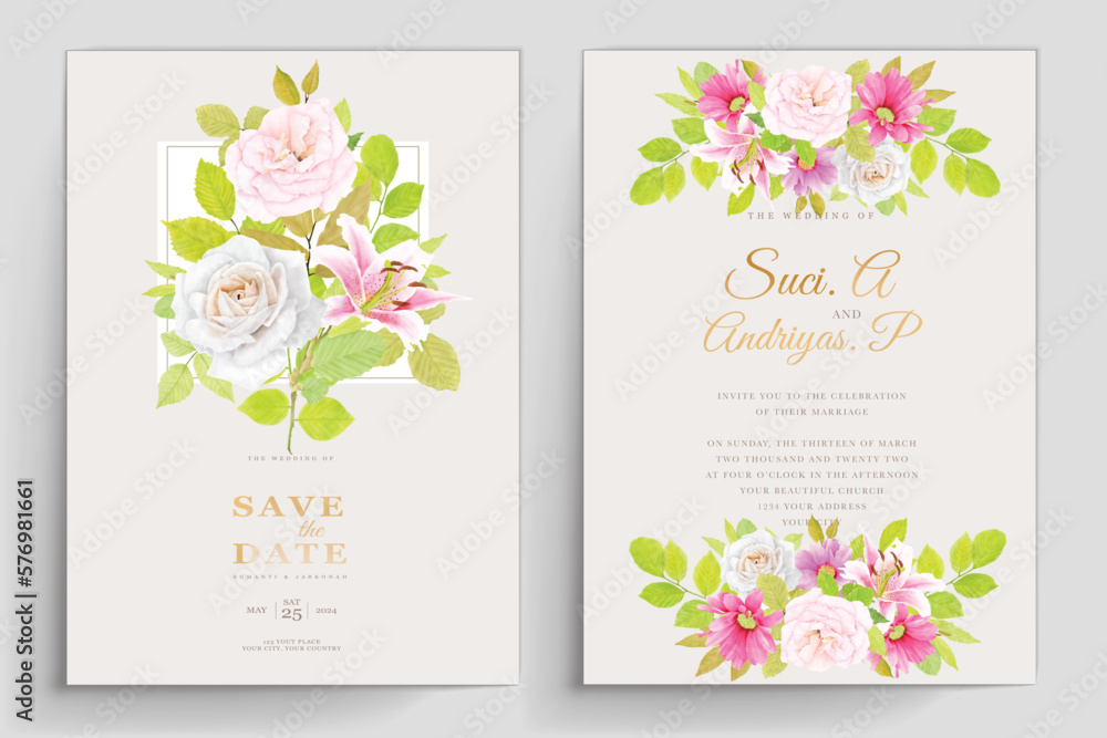 wedding invitation floral card