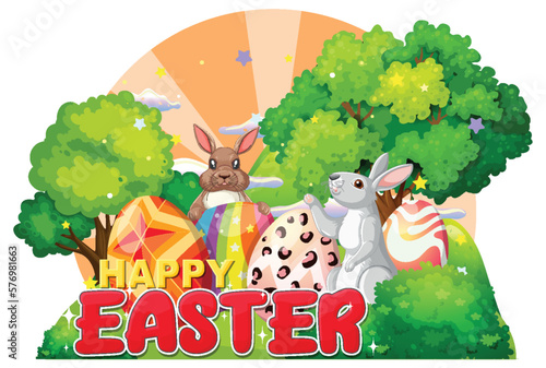 Happy Easter day vector for banner or poster design