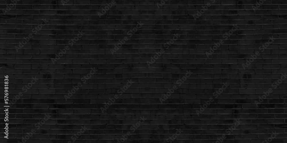 Fototapeta premium Black brick wall background. brick wall texture and background with copy space