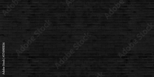 Black brick wall background. brick wall texture and background with copy space