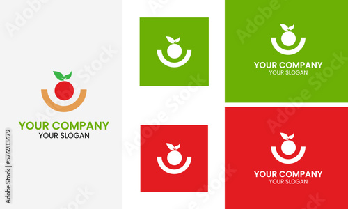 Supermarket fruit store logo template design vector