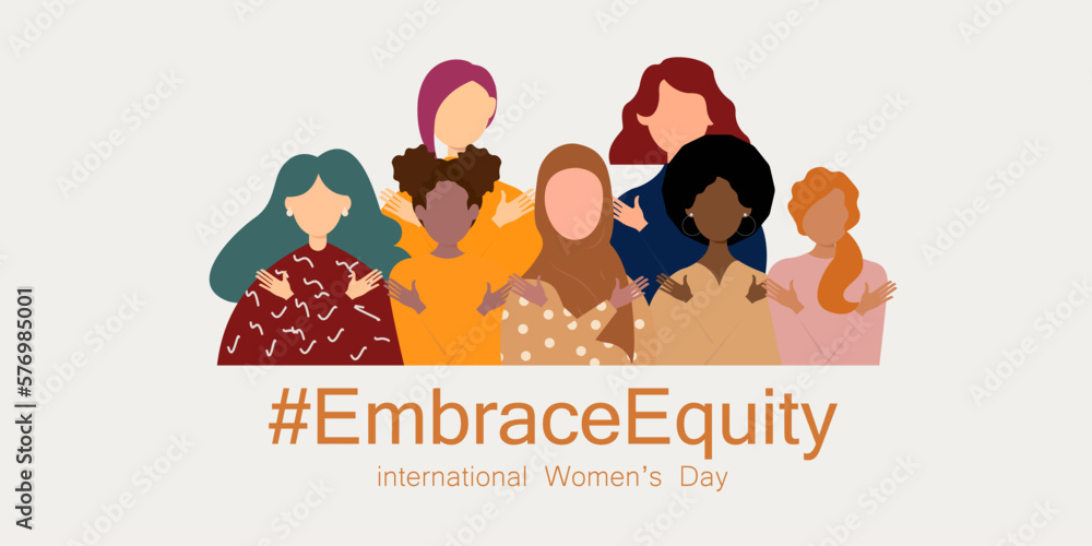 International Women's Day banner. #EmbraceEquity International Women's Day banner. #EmbraceEquity