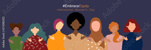 International Women's Day banner. #EmbraceEquity