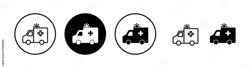 Ambulance icon vector illustration. ambulance truck sign and symbol. ambulance car Ambulance icon vector illustration. ambulance truck sign and symbol. ambulance car