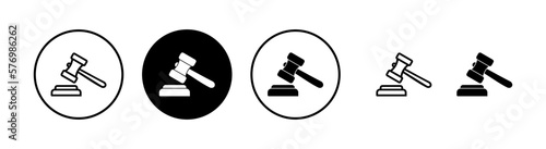 Gavel icon vector illustration. judge gavel sign and symbol. law icon. auction hammer