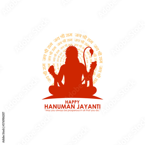 Schilderij op canvas Vector illustration of Happy Hanuman Jayanti wishes greeting