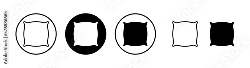 Pillow icon vector illustration. Pillow sign and symbol. Comfortable fluffy pillow