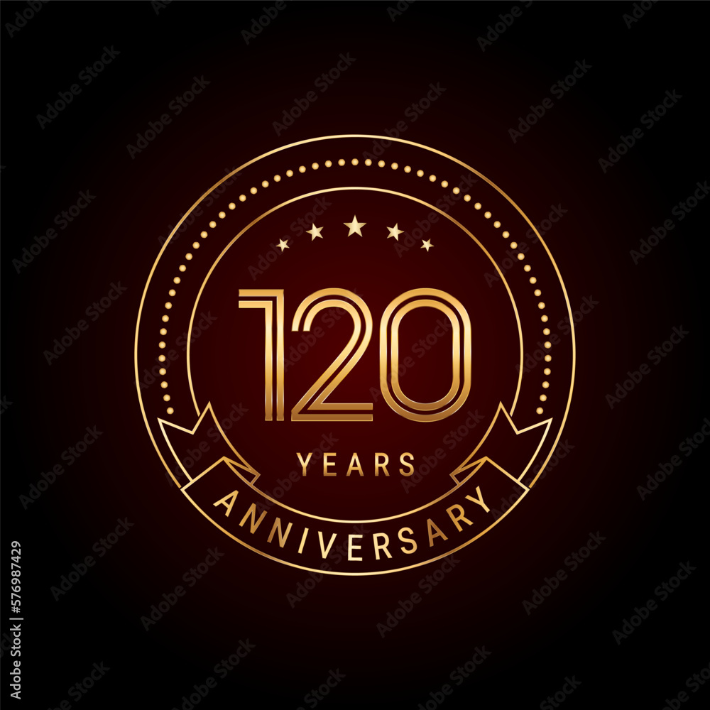 120th year anniversary celebration. Logo Vector Template Illustration