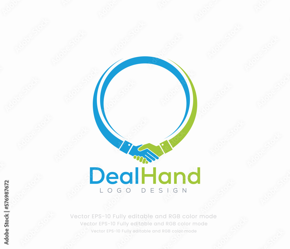 Deal hand logo design with a handshake Deal hand logo design with a handshake