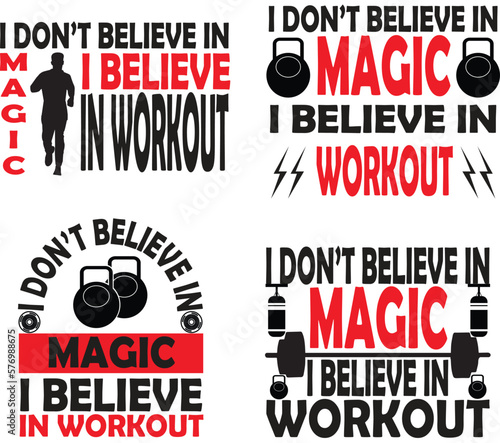 set of 4 vector gym t-shirt designs,  vintage gym workout t-shirt design collection, typography gym workout t-shirt collection, retro style vector t-shirt black and red for white background 