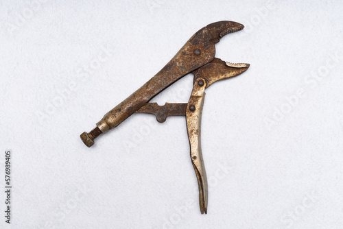 Various household tools such as hammer and tape measure screwdriver