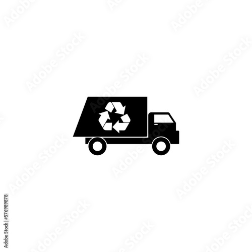 Ecology Trash Transportation Service Symbol Collection on White Background.
