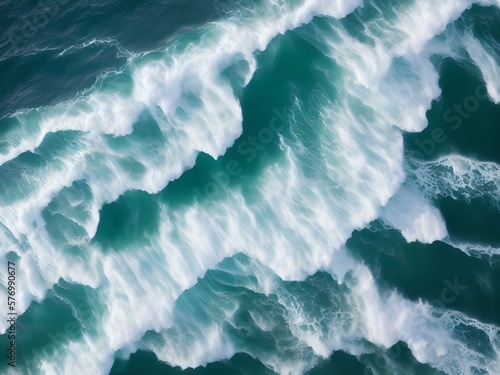 Top view of the waves, generative AI