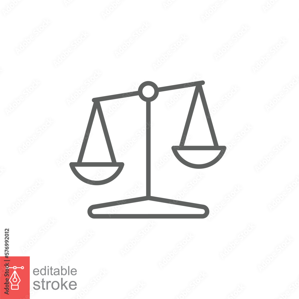 Libra line icon. Simple outline style. Scale, balance, comparison, compare, legal, law, justice, weight concept. Pictogram, vector illustration isolated on white background. Editable stroke EPS 10. Libra line icon. Simple outline style. Scale, balance, comparison, compare, legal, law, justice, weight concept. Pictogram, vector illustration isolated on white background. Editable stroke EPS 10.