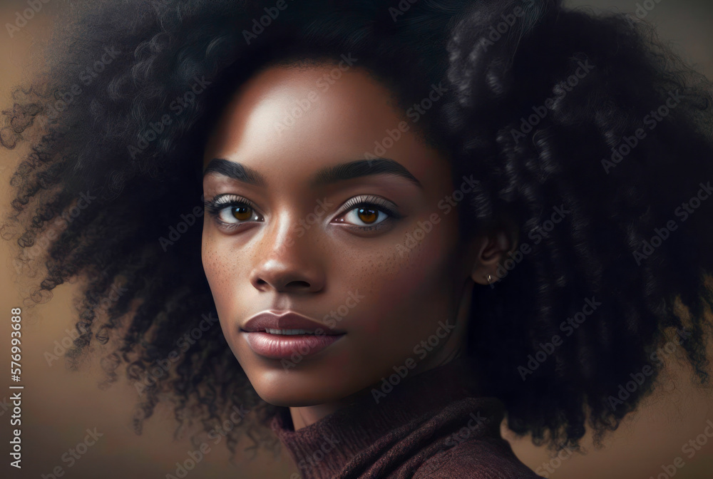 portrait of a woman with hair. Generative AI portrait of a woman with hair. Generative AI