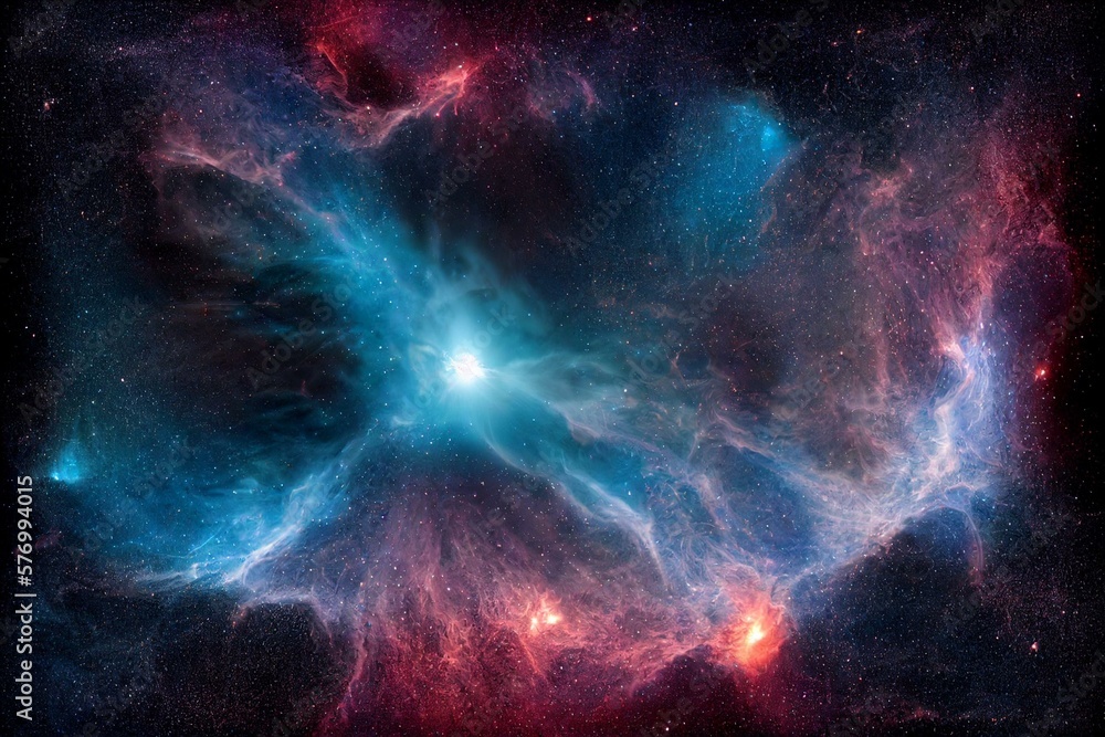 360 degree interstellar cloud of dust and gas. Space background with ...