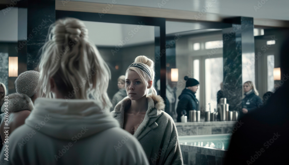 person in the spa. Generative AI person in the spa. Generative AI