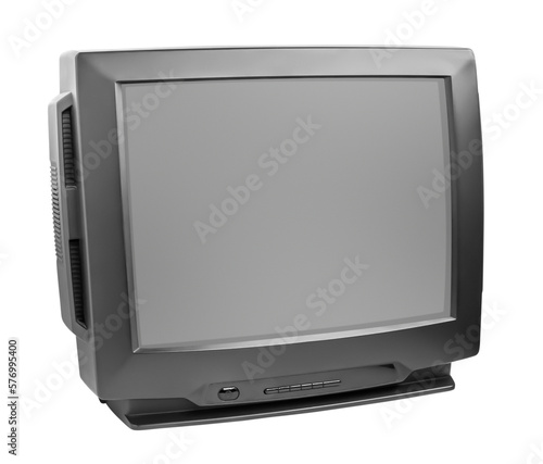 Old black tv set isolated. png transparent
